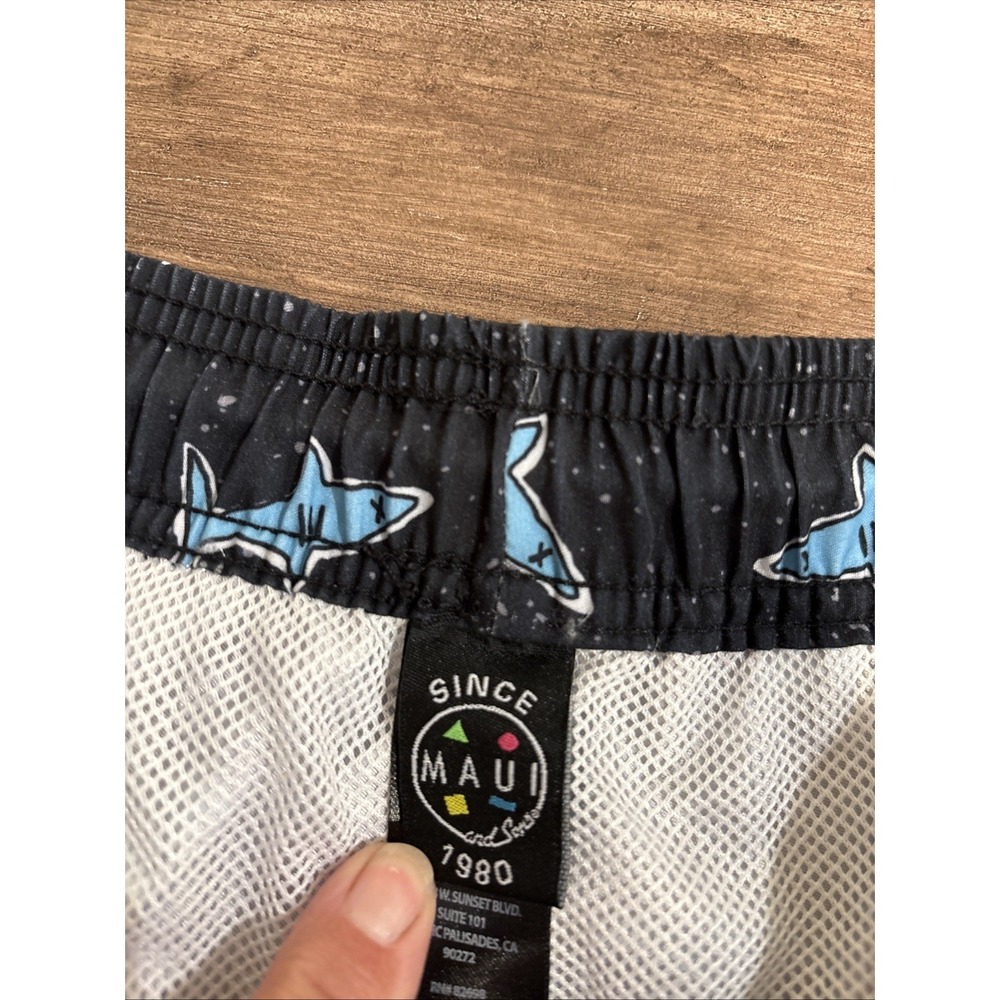 Maui and Sons Shredz Retro Drawstring Pool Swim Trunk Shorts SZ XL W34×L6 - Picture 4 of 8